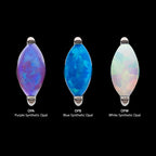 Titanium Threadless with 2-Prong Marquise Opal Top