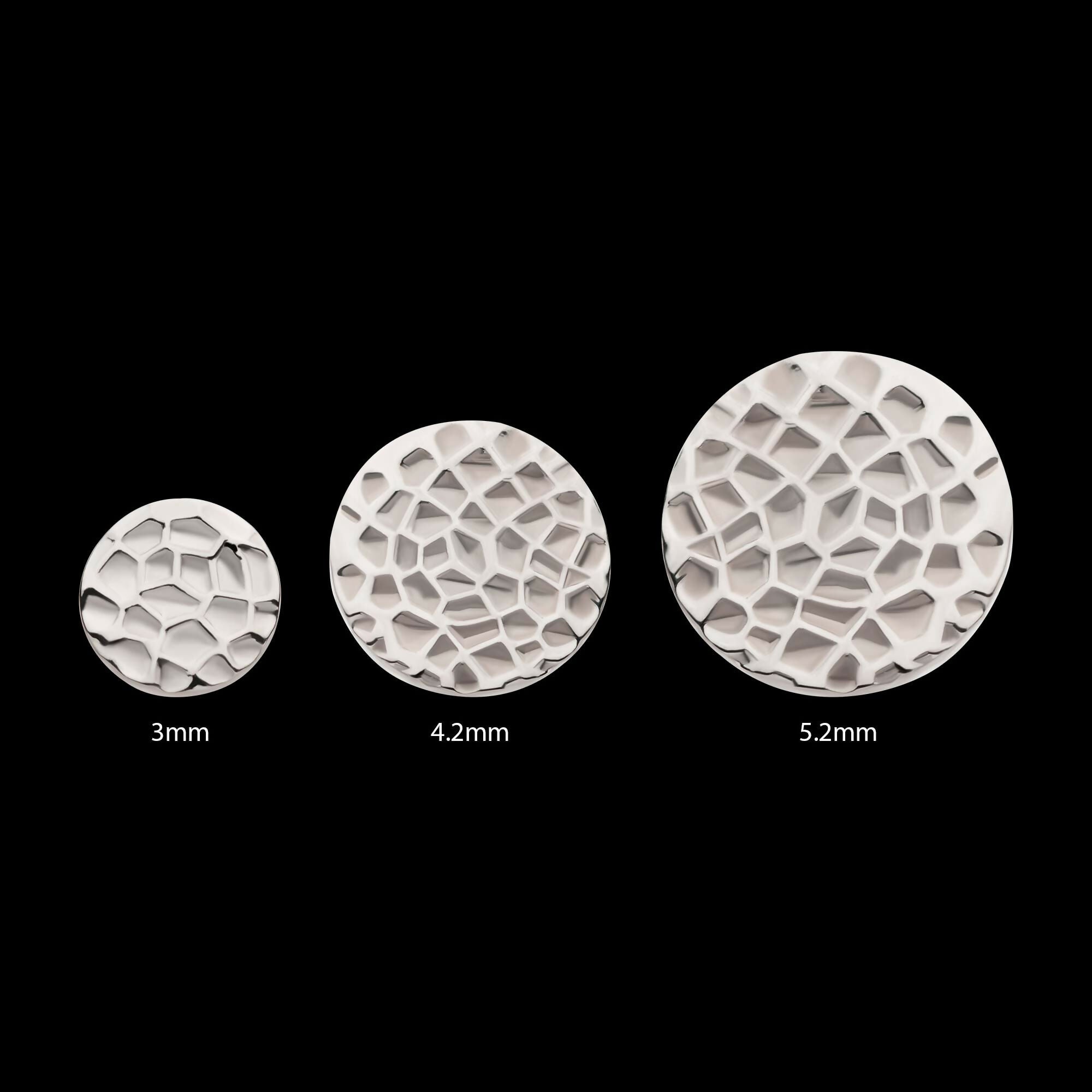 Titanium Threadless Hammered Disk Top