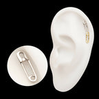 14Kt Gold Threadless Safety Pin Top