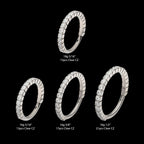 Prong Set Full Clear CZ Side Facing Hinged Segment Clicker Hoop Earring / Nosering – Titanium