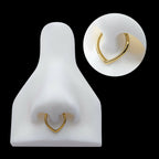24Kt Gold PVD Titanium Teardrop Hinged Segment Clicker Hoop Earring / Nosering