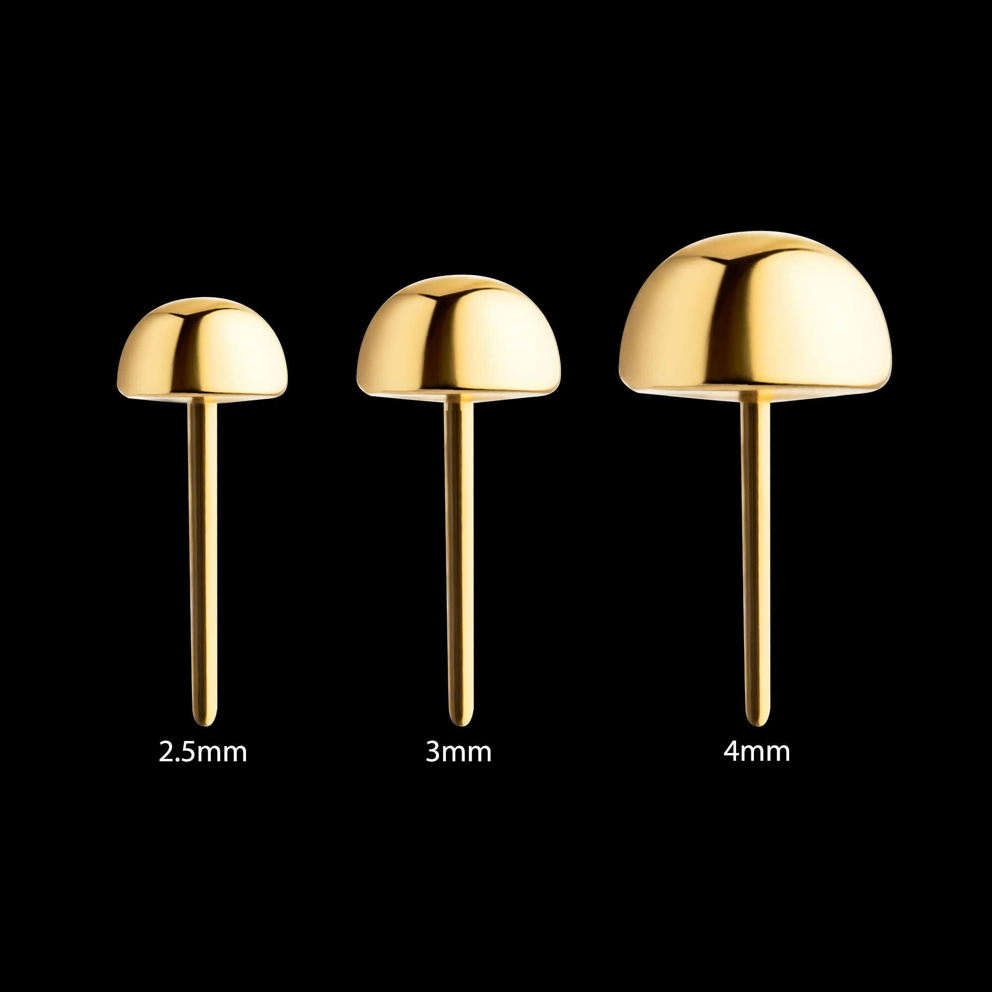 24Kt Gold PVD Titanium Threadless Dome Top