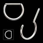 D-Ring Clicker Hoop Earring / Nosering – Titanium