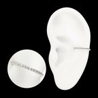 D-Ring Clicker with CNC Set Clear CZ Gem Hoop Earring / Nosering – Titanium