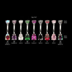 Internally Threaded Double Prong Set Teardrop Gem Fixed Bottom Navel Earring / Nosering – Titanium