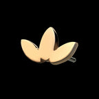 14kt Gold Tthreadless 3 Cluster Low Profile Flat Leaf Top