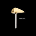 24KT Gold PVD Titanium Threadless 3D Diamond Shape Top
