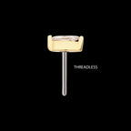 14Kt Yellow Gold Threadless 2-Prong Marquise Lab-Grown Diamond Top