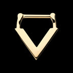 Downward Facing Triangle Septum Clicker Hoop Earring / Nosering – 14kt Yellow Gold