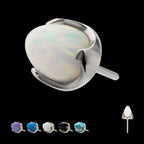 Titanium Threadless Stone Bullet Top with 4-Claw Prongs