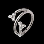 Double Ended Twist Side Facing Hinged Segment Clicker with Pronged Trinity CZ Hoop Earring / Nosering – Titanium