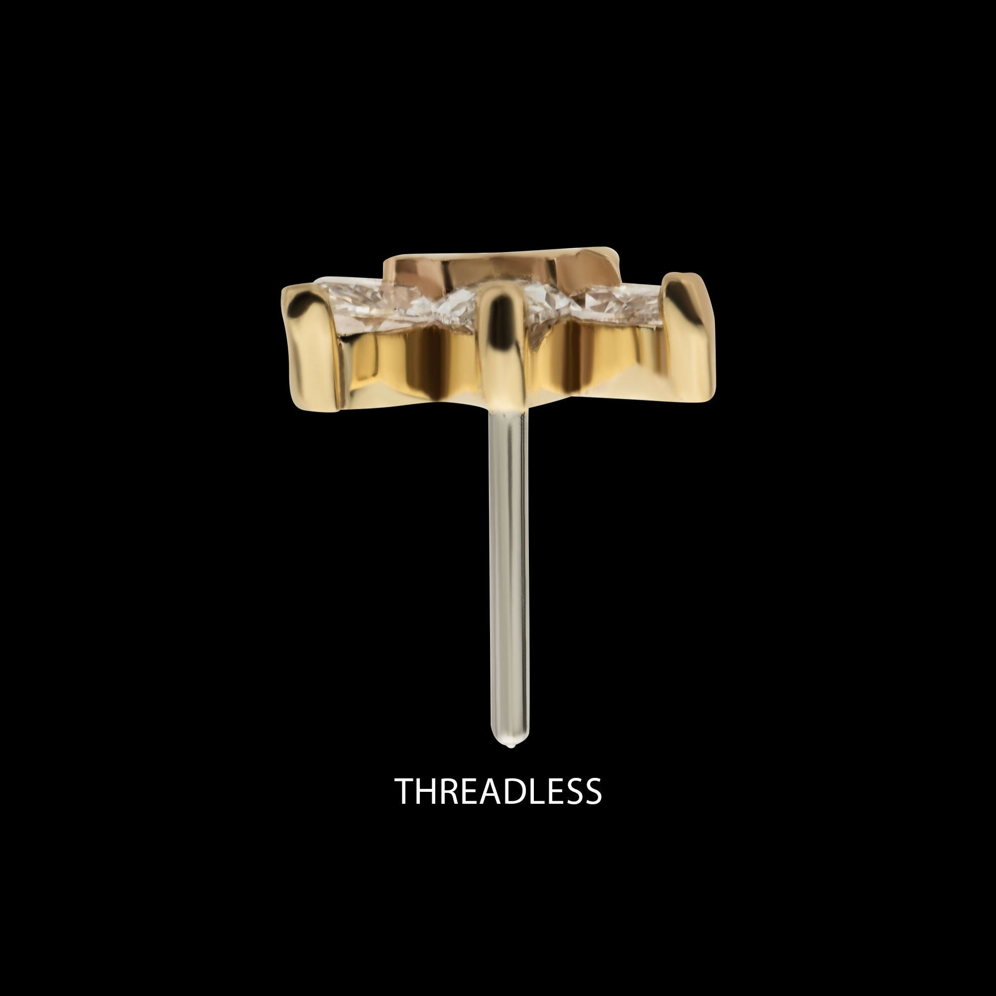14Kt Yellow Gold Threadless Cluster Top with 3 Marquise Lab-Grown Diamonds