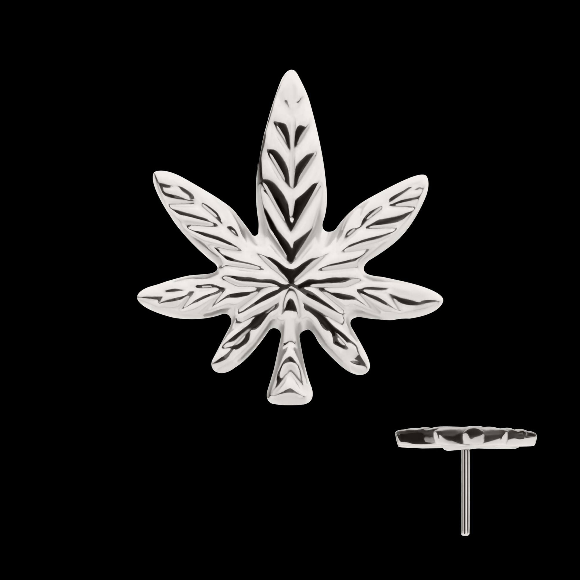 Titanium Threadless Pot Leaf Top