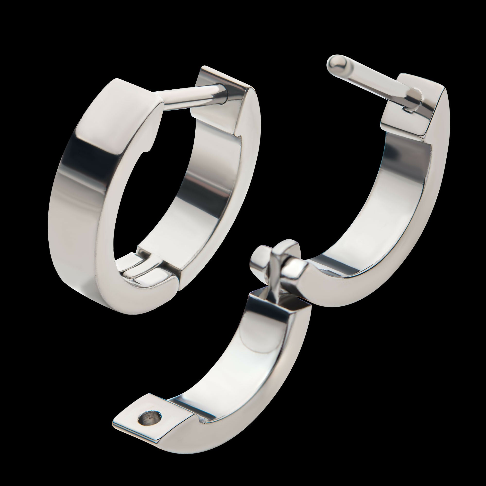 Design 3mm Thick Hinged Segment Clicker Hoop Earring / Nosering – Titanium