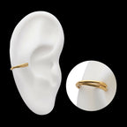24Kt Gold PVD Titanium Double Hoop Side Facing Hinged Segment Clicker Earring / Nosering