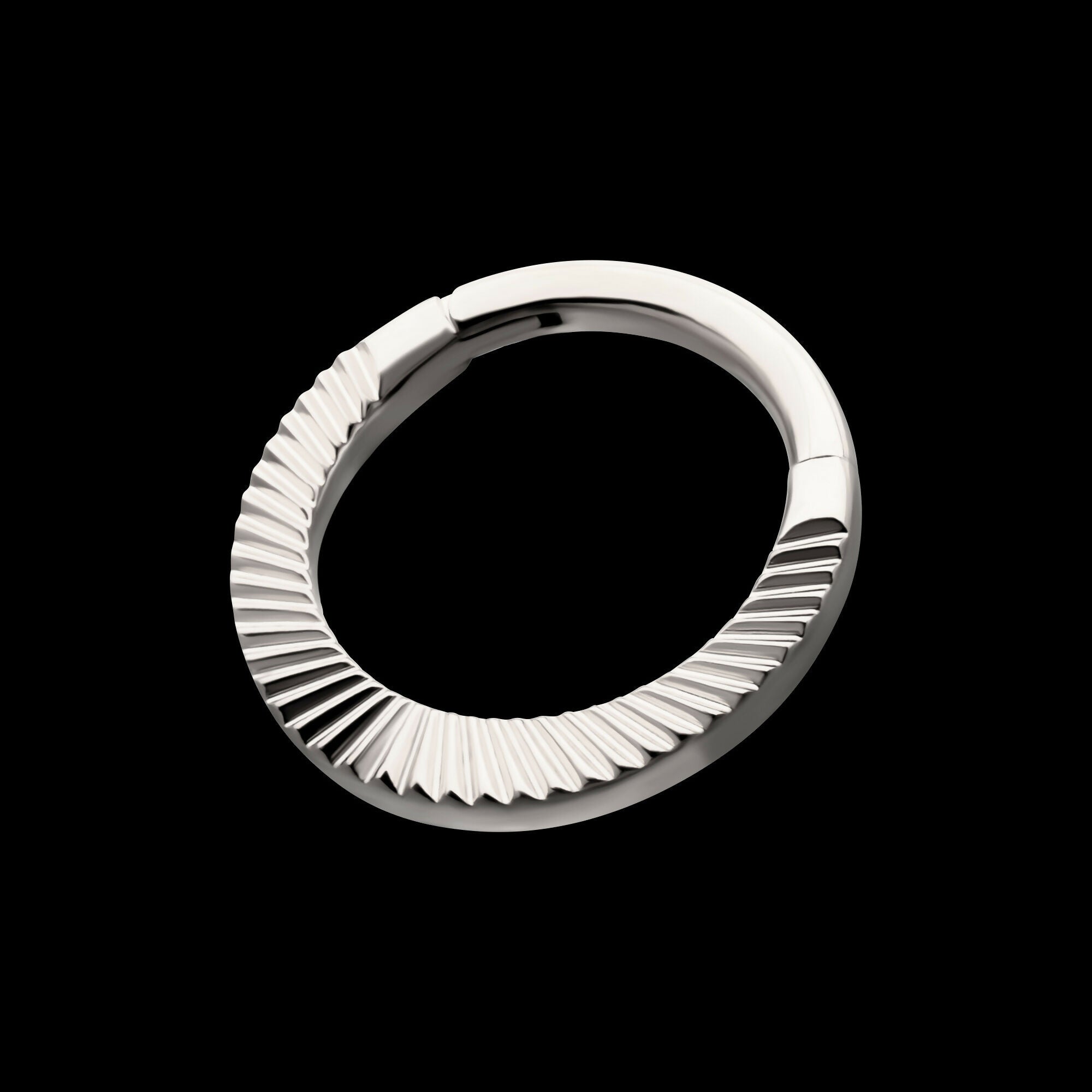 Radiant Hoop Front Facing Hinged Segment Clicker Earring / Nosering – Titanium