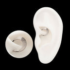 Radiant Wide Hoop Front Facing Hinged Segment Clicker Earring / Nosering – Titanium