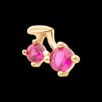 14Kt Yellow Gold Threadless with Prong Set Round CZ Cherry Top