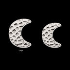 Titanium Threadless Hammered Crescent Moon Top