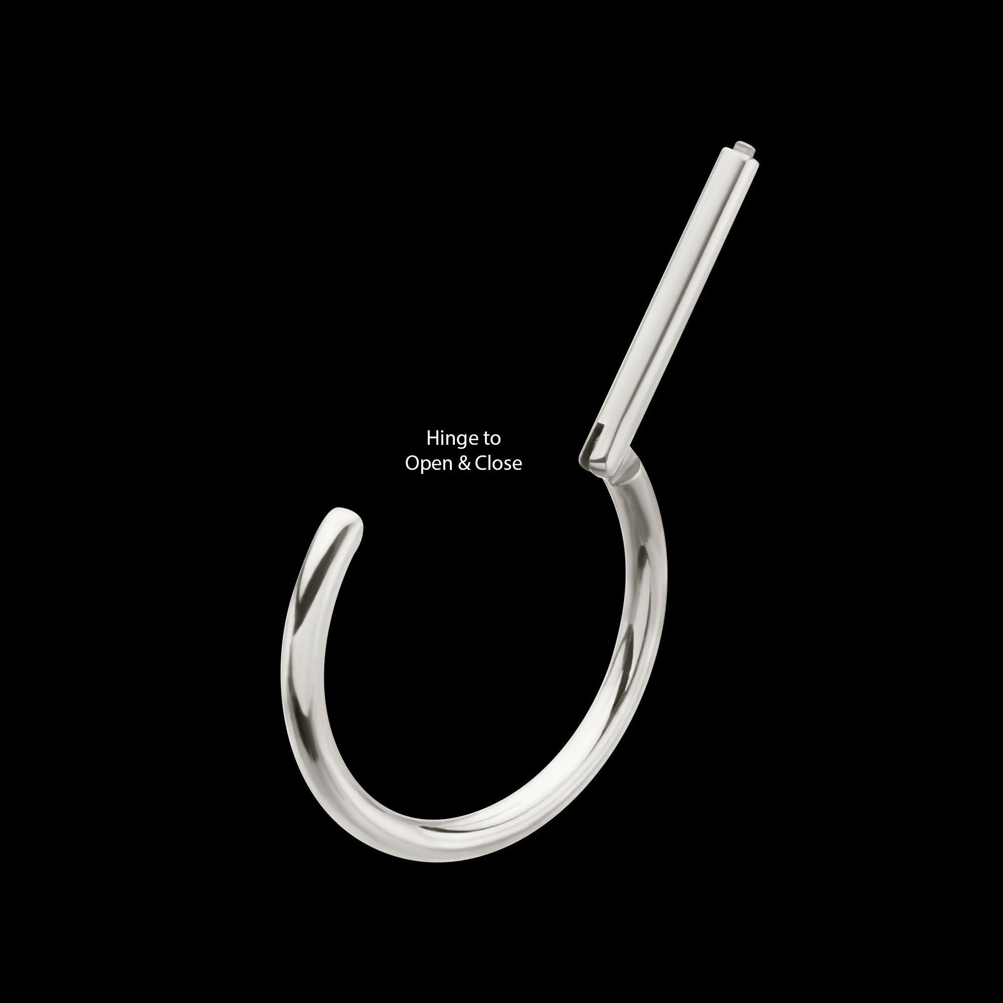 D-Ring Clicker Hoop Earring / Nosering – Titanium