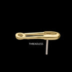 14Kt Gold Threadless Safety Pin Top
