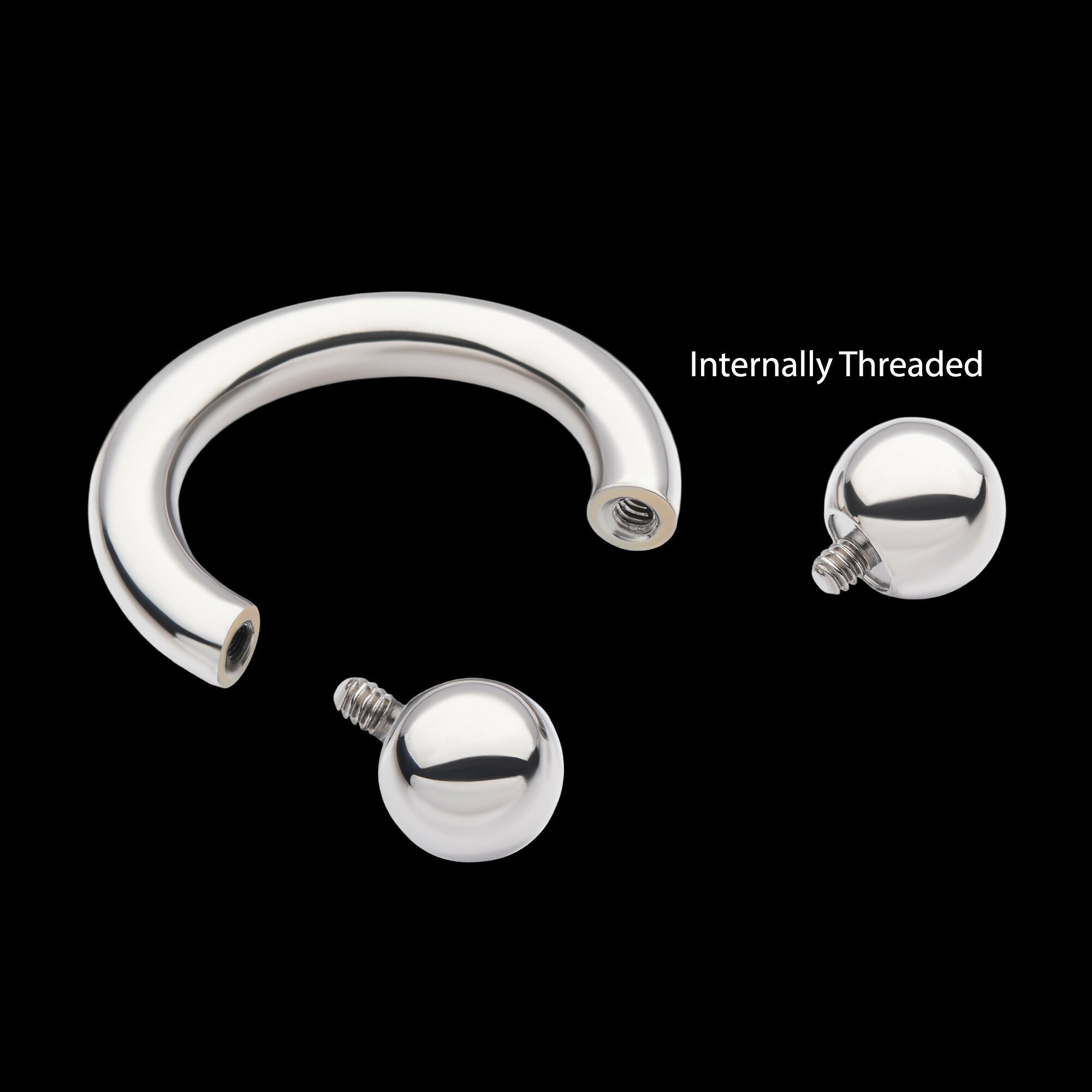 Internally Threaded Basic Circular Barbells Earring / Nosering – Titanium