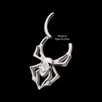 Spider Skull Front Facing Hinged Segment Clicker Hoop Earring / Nosering – Titanium