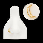 24Kt Gold PVD Titanium Double Hoop Side Facing Hinged Segment Clicker Earring / Nosering