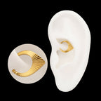 24Kt Gold PVD Titanium Radiant Teardrop Hoop Front Facing Hinged Segment Clicker Earring / Nosering
