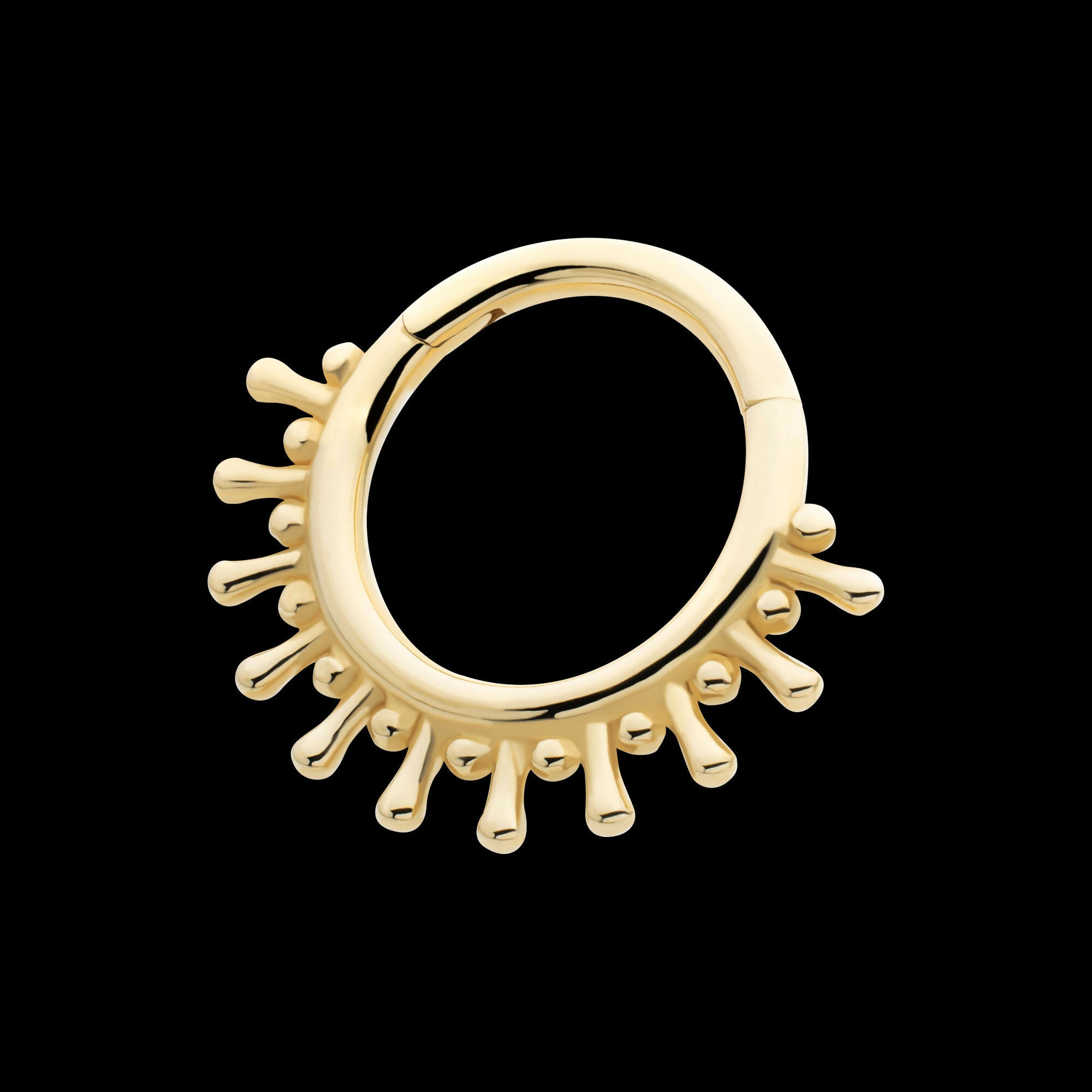 14Kt Yellow Gold 11-Spike Edge Hinged Segment Clicker