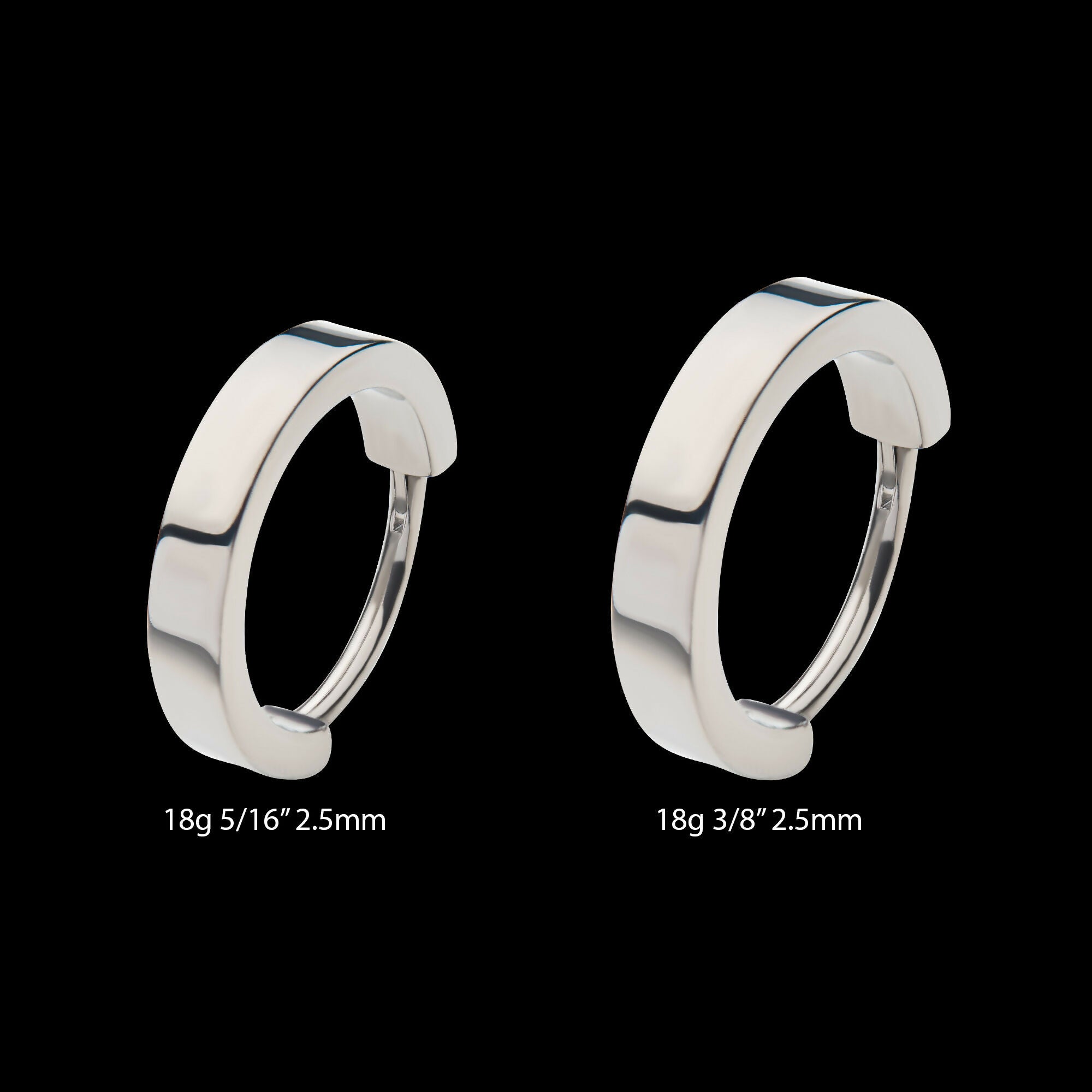 Design 2.5mm Thick Hinged Segment Clicker Hoop Earring / Nosering – Titanium
