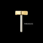 14Kt Yellow Gold Threadless Hammered Disk Top