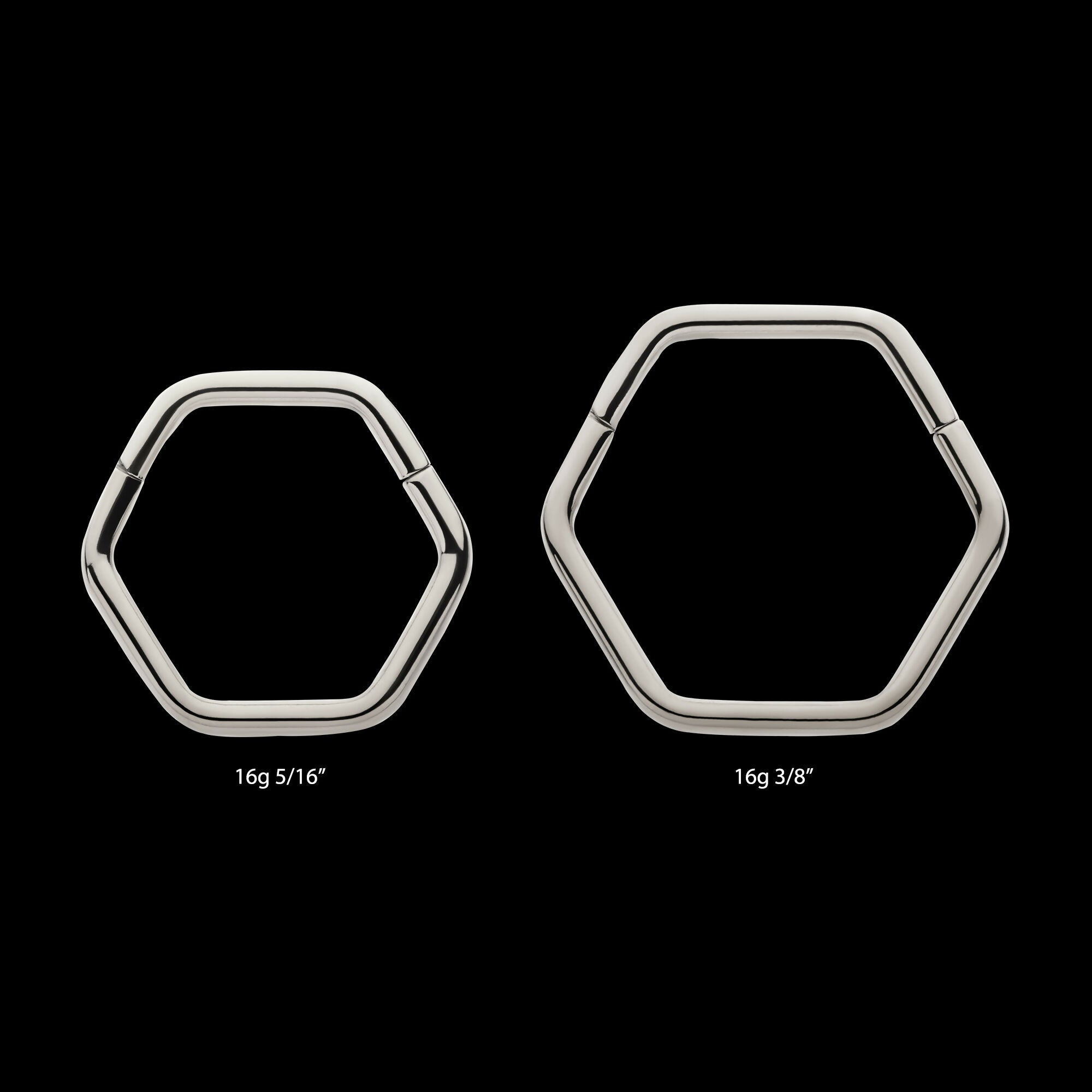 Hexagon Shape Titanium Front Facing Hinged Segment Clicker Hoop Earring / Nosering