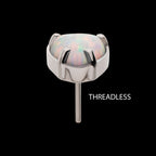 Titanium Threadless with Prong Set Opal Heart Top
