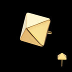 24Kt Gold PVD Titanium Threadless Pyramid Top