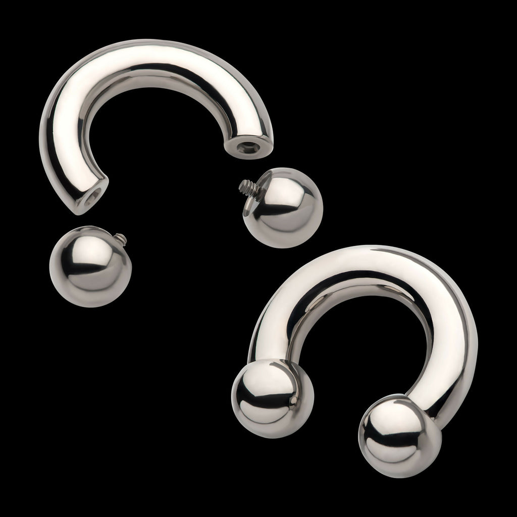 Internally Threaded Basic Big Gauge Circular Barbells Earring / Nosering – Titanium