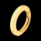 14g 24Kt Gold PVD Titanium Oval Shape Hinged Segment Clicker (for Navel Piercing) Hoop Earring / Nosering