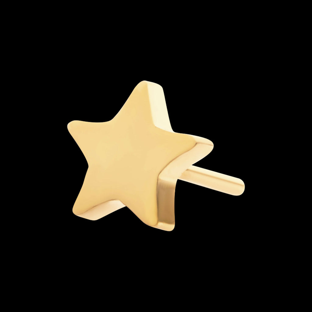 24KT Gold PVD Titanium Threadless with Star Top
