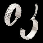 Hammered Pattern Side Facing Hinged Segment Clicker Hoop Earring / Nosering – Titanium