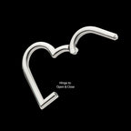 Heart Shape Hinged Segment Clicker Hoop Earring / Nosering – Titanium