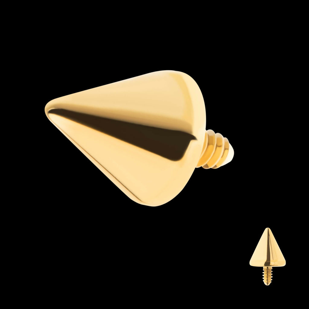24Kt Gold PVD Titanium Internally Threaded Spike Top