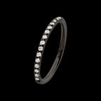 Black PVD Titanium CNC Set Clear CZ Eternity Side Facing Hinged Segment Clicker Hoop Earring / Nosering