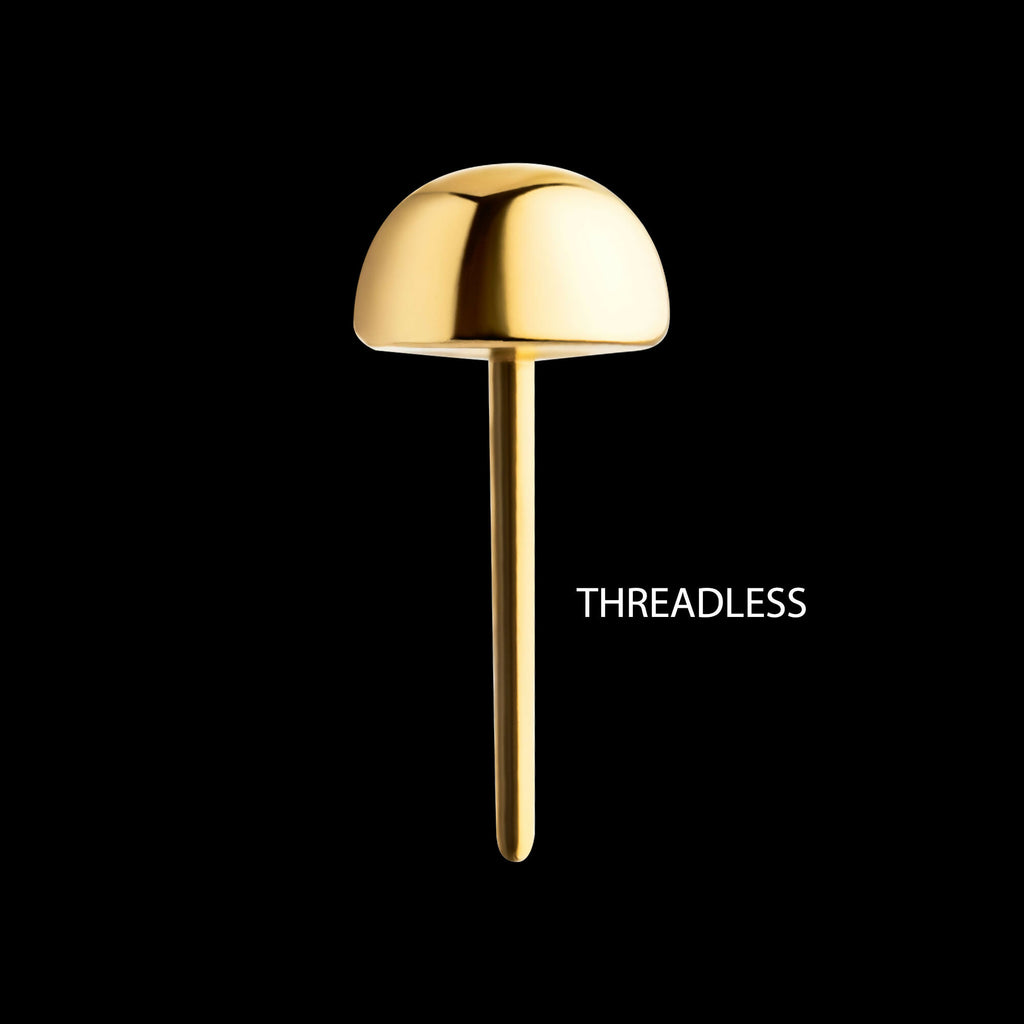 24Kt Gold PVD Titanium Threadless Dome Top