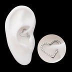 CNC Set Gem Heart Front Facing Hinged Segment Clicker (For Right Ear) Hoop Earring / Nosering – Titanium