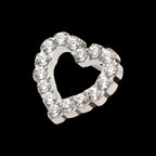 Titanium Threadless Pave Set Gem Hollow Heart Top