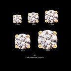 14Kt Yellow Gold Threadless with Prong Set Round Swarovski Top