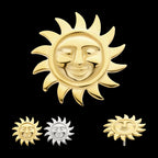 14Kt Gold Threadless Sun Face Top