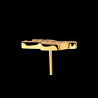 24KT Gold PVD Titanium Threadless with Prong Set CZ Cactus Top