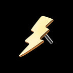 14kt Gold Threadless Lightning Bolt Top