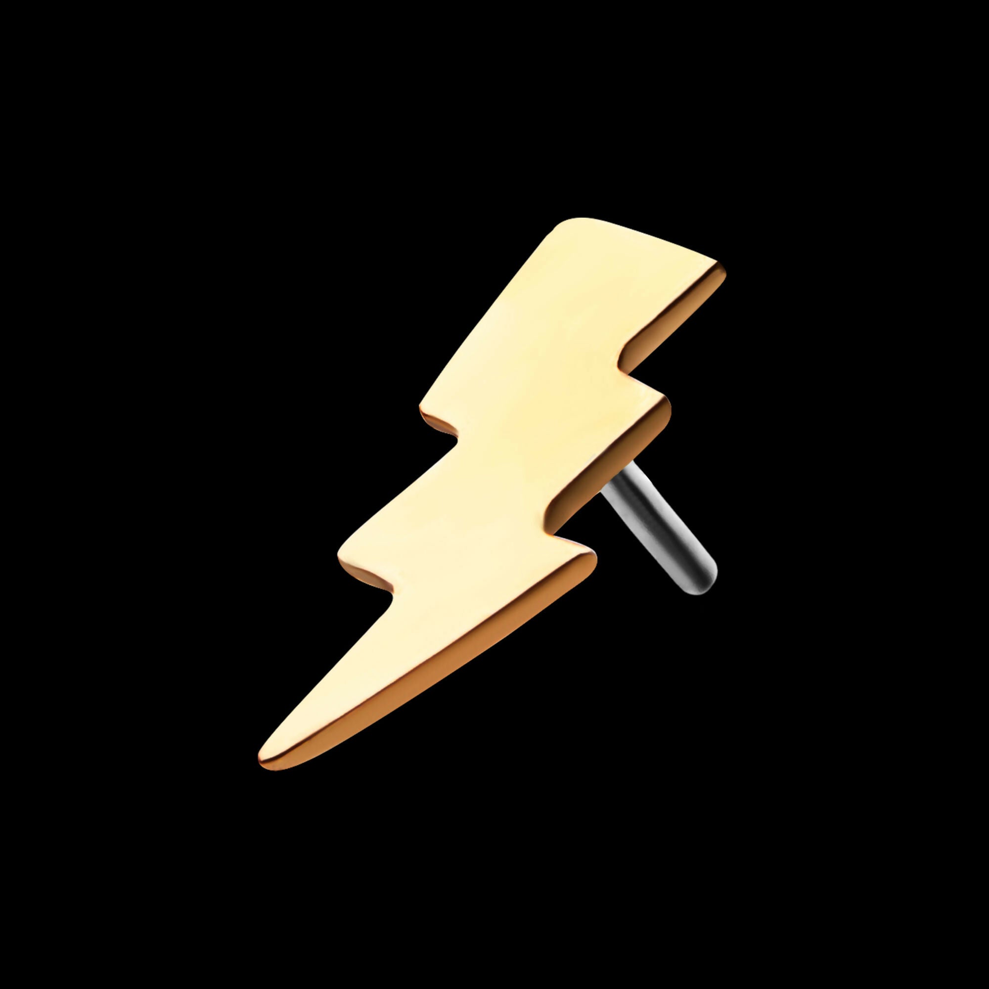 14kt Gold Threadless Lightning Bolt Top